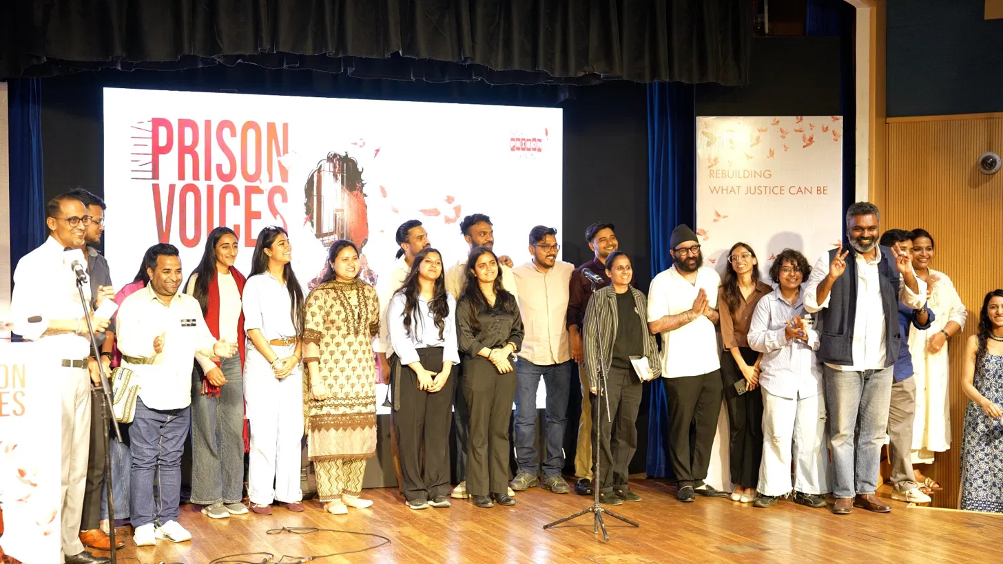 India Prison Voices team on stage