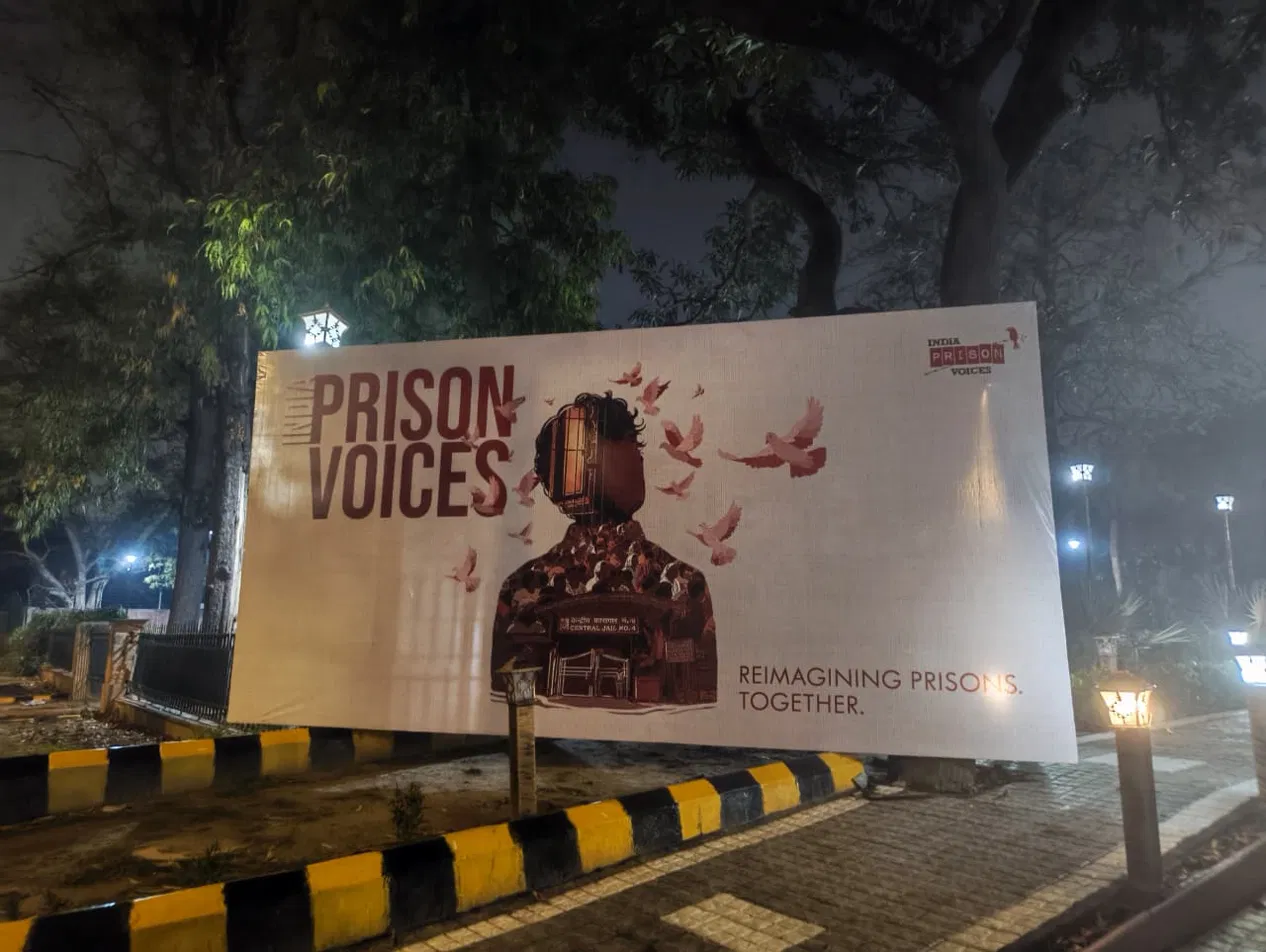 India Prison Voices outdoor billboard