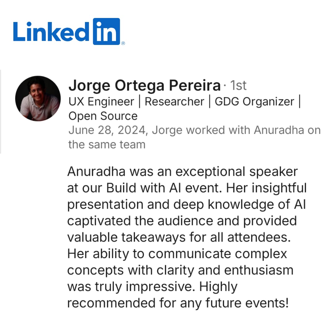 LinkedIn recommendation from Jorge Ortega Pereira